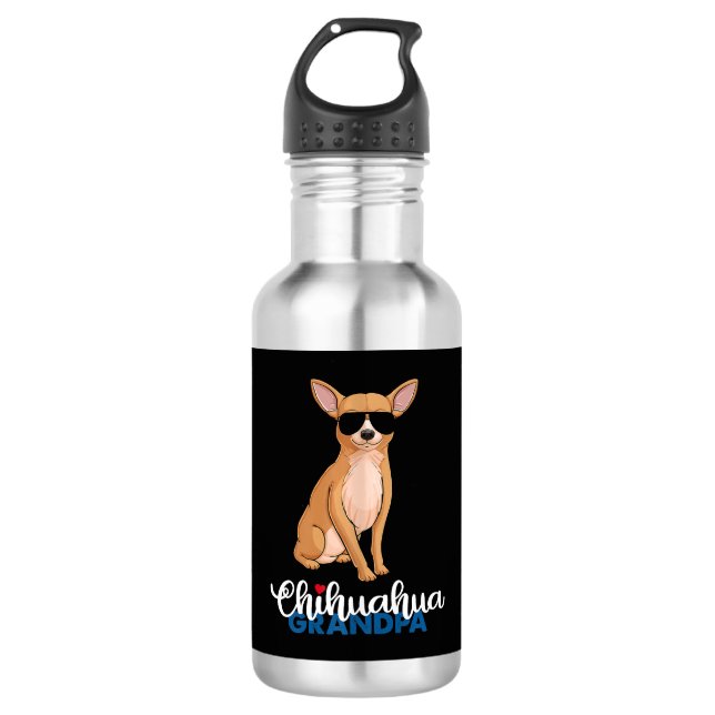 Botella De Agua Guay Chihuahua Grandpa Dog Lover (Anverso)