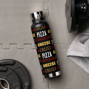 Botella De Agua Guay divertida pizza pepperoni queso crust patrón 