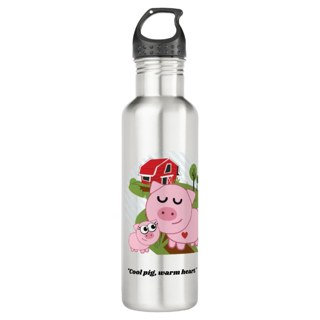 Botella De Agua Guay Pig Cálido corazón (Anverso)
