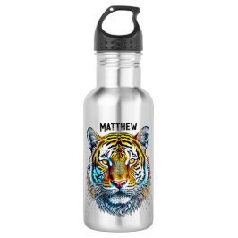 Botella De Agua Guay Resumen Cara de tigre personalizada