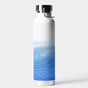 Botella De Agua Guay Resumen Olas azules círculos concéntricos