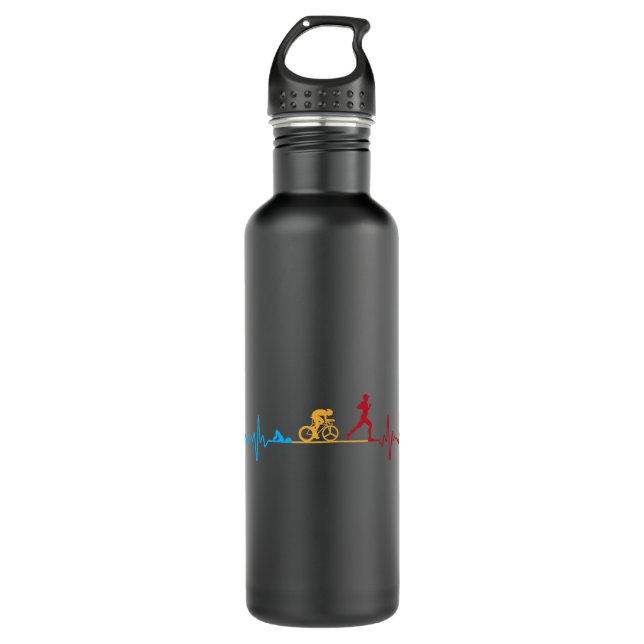 Botella De Agua Guay Triathlon Art Para Hombres Mujeres Triatleta  (Anverso)