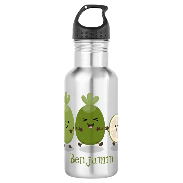 Botella De Agua Guayaba feijoa personalizado de piña de cuña ilust (Anverso)