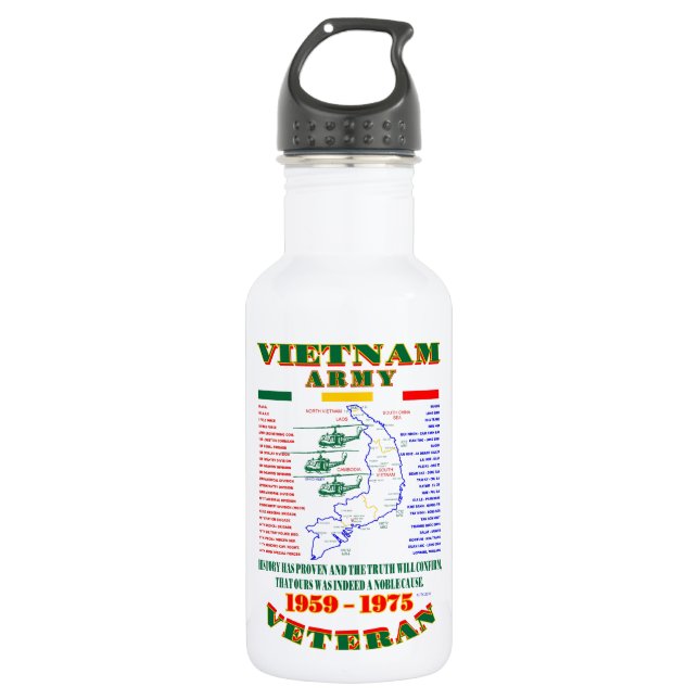 BOTELLA DE AGUA GUERRA DE VIETNAM. VETERANO AMERICANO DEL EJÉRCITO (Anverso)