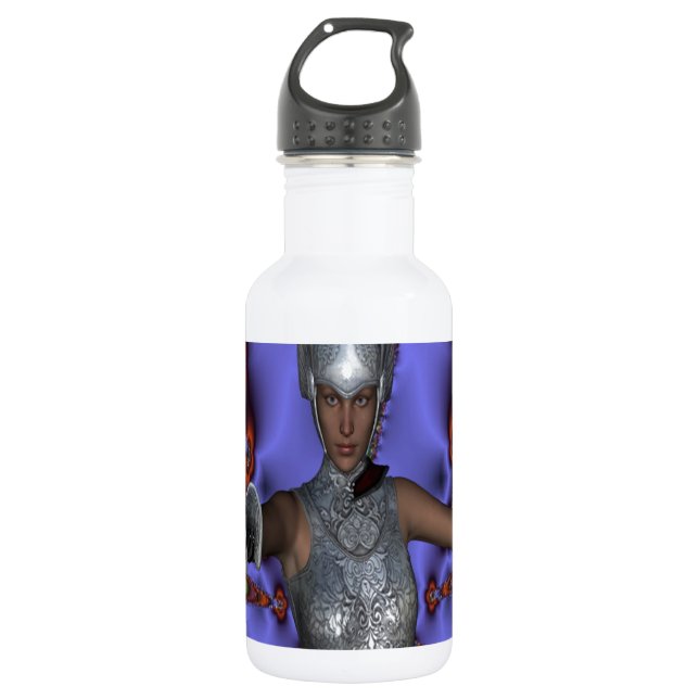 Botella De Agua Guerrero plateado (Anverso)