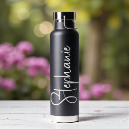 Botella De Agua Guión de caligrafía elegante nombre personalizado