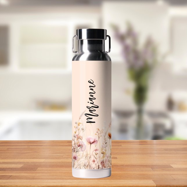 Botella De Agua Guión de nombre personalizado de melocotón beige d (Subido por el creador)