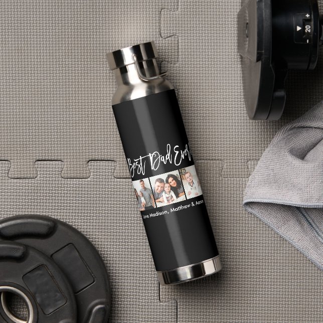 Botella De Agua Guión de pincel moderno Mejor papá de la historia  (Gimnasio)