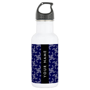 Botella De Agua Guirnalda de Navidad, Azul, Tu nombre, Personaliza