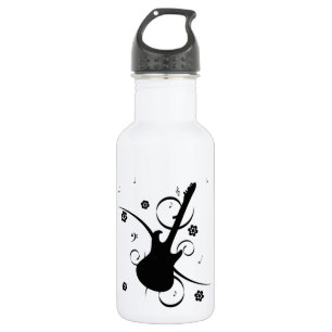 Botella De Agua Guitar con notas musicales