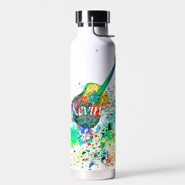 Botella De Agua Guitarra y acordes salpicadura personalizada 