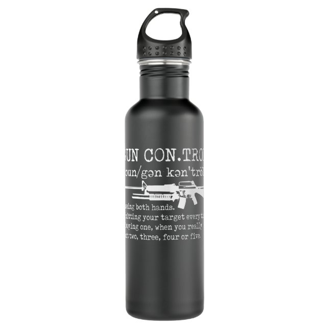 Botella De Agua Gun Control de armas Definición divertida (Anverso)