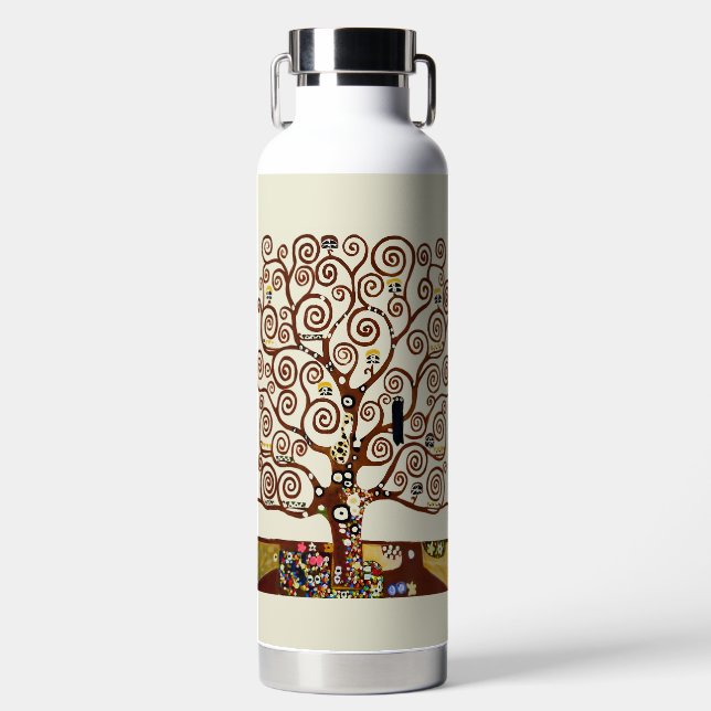 Botella De Agua Gustav Klimt, árbol de la vida (Delantero)