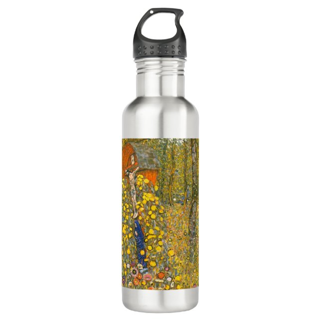 Botella De Agua Gustav Klimt Farm Garden con Crucifix (Anverso)