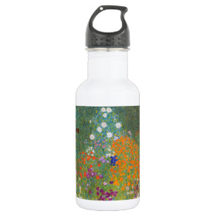 Botella De Agua Gustav Klimt Flor Jardín Naturaleza