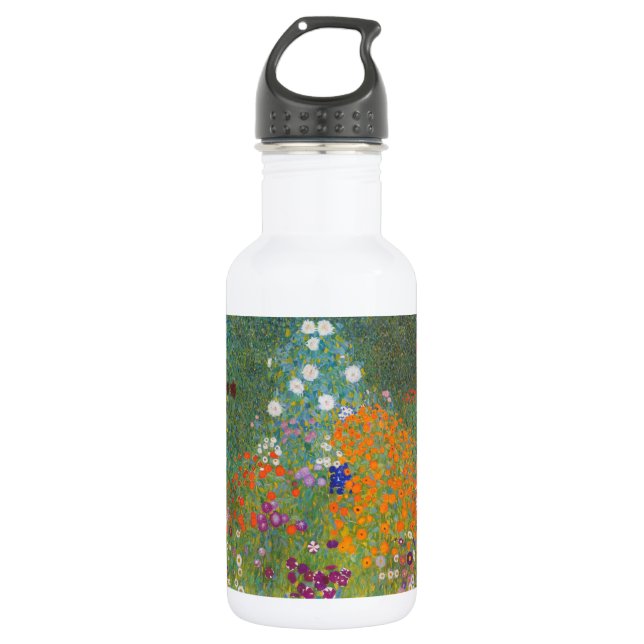 Botella De Agua Gustav Klimt Flor Jardín Naturaleza (Anverso)
