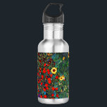 Botella De Agua Gustav Klimt Flower Garden<br><div class="desc">Botella de agua con la pintura al óleo de Gustav Klimt en el jardín de la granja con girasoles (1907). Un bonito jardín de girasoles y exquisitos flores azules,  rojas,  violetas,  rosas y blancas. Un gran regalo para los amantes del arte Art Nouveau y austriaco.</div>