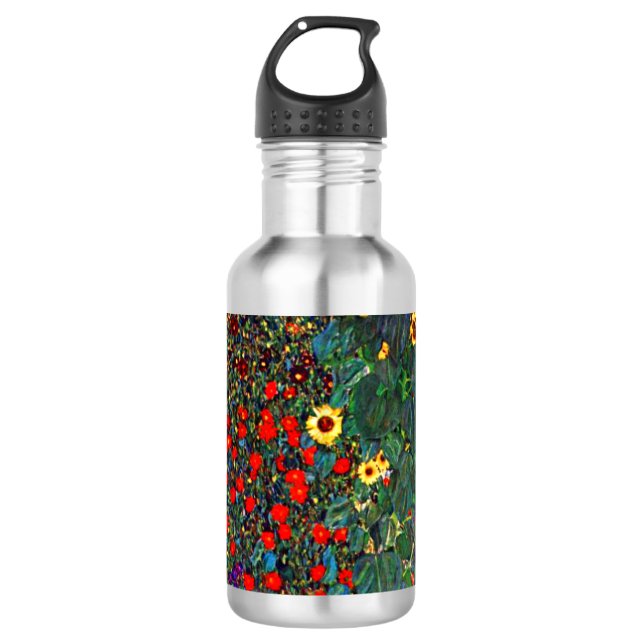 Botella De Agua Gustav Klimt Flower Garden (Anverso)
