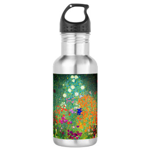 Botella De Agua Gustav Klimt Flower Garden