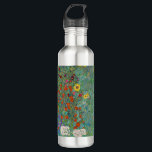 Botella De Agua Gustav Klimt - Jardín de campo con girasoles<br><div class="desc">Jardín de campo con girasoles / Jardín de granja con girasoles - Gustav Klimt en 1905-1906</div>