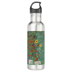 Botella De Agua Gustav Klimt - Jardín de campo con girasoles