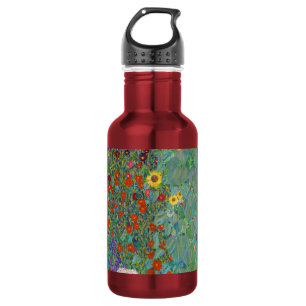 Botella De Agua Gustav Klimt - Jardín de campo con girasoles