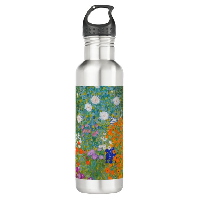 Botella De Agua Gustav Klimt - Jardín de flores (Anverso)