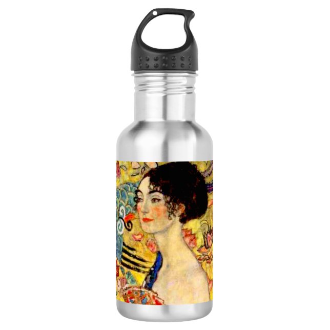 Botella De Agua Gustav Klimt Lady con ventilador (Anverso)