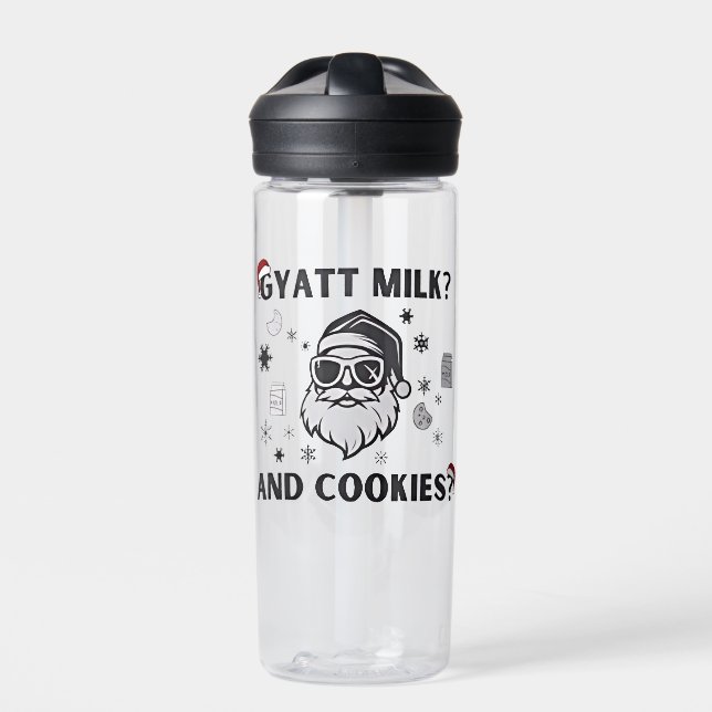 Botella De Agua Gyatt Milk and Cookies Funny Santa Gen Alpha (Delante)