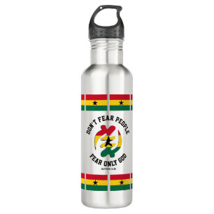 Botella De Agua Gye Nyame TEME SOLAMENTE A DIOS Christian Ghana