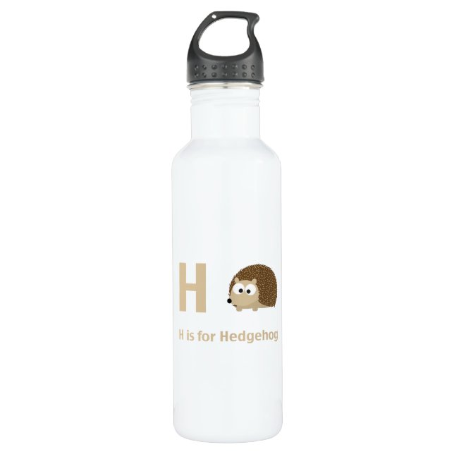 Botella De Agua H es para Hedgehog (Anverso)