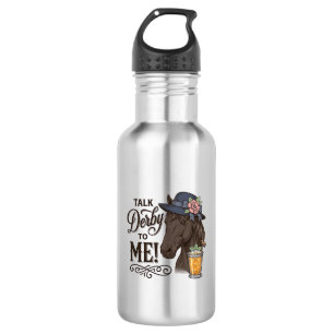 Botella De Agua Habla Derby conmigo Camiseta de grabado vintage de