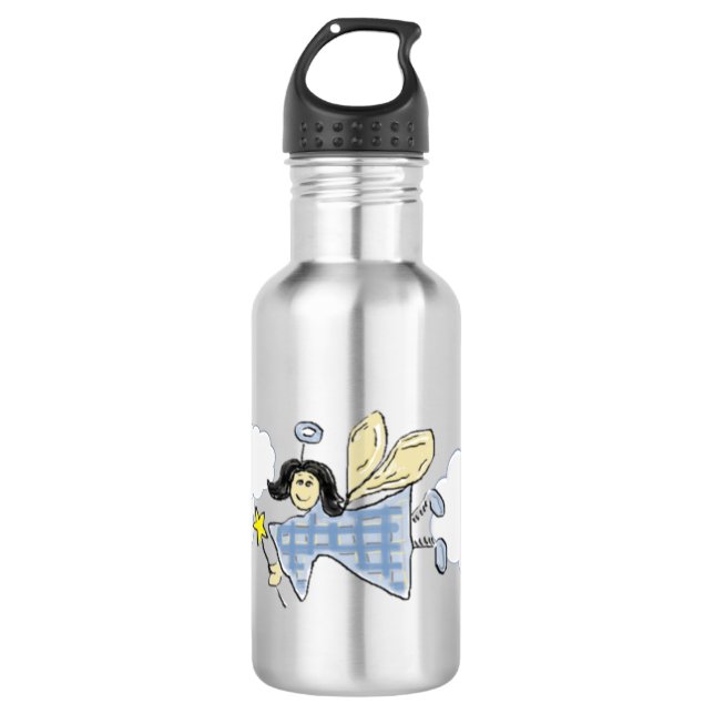 Botella De Agua Hada Ángel (azul) (Anverso)
