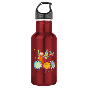 Botella De Agua Hada del jardín con las flores