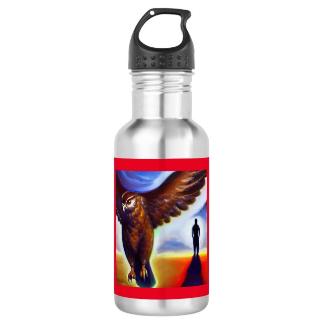 Botella De Agua Halcón Animal Espiritual 3 (Anverso)