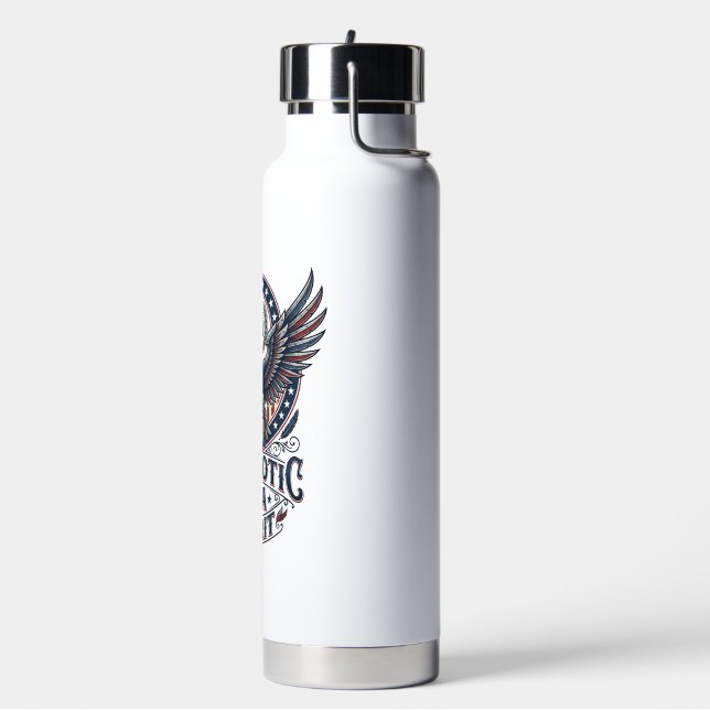 Botella De Agua Halcón de batalla patriótico Águila y halcón Ameri (Izquierda)