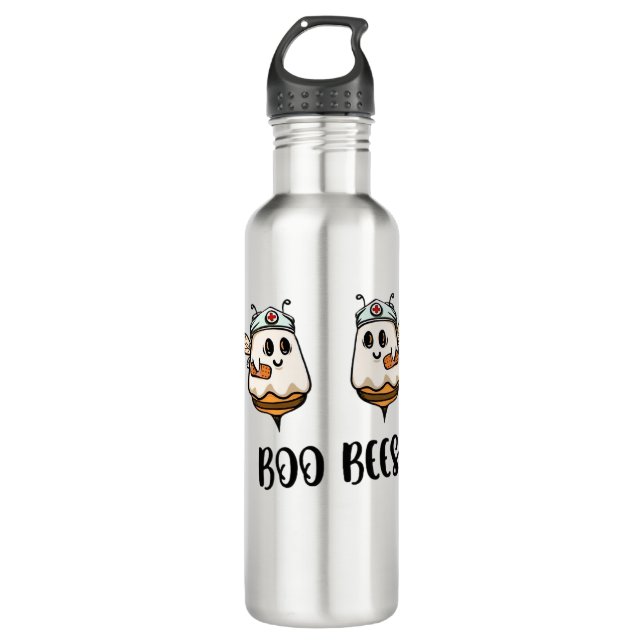 Botella De Agua Halloween Boo Bees Enfermera camiseta clásica (Anverso)