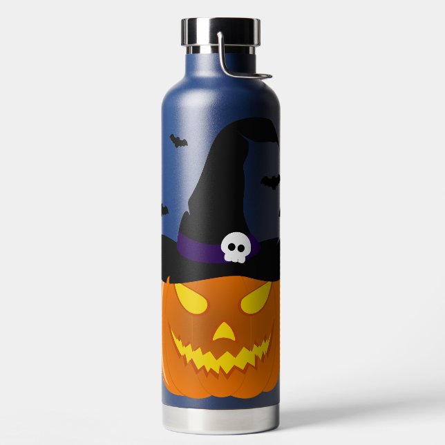Botella De Agua Halloween Calabaza Jack o’ Lantern Witch Gorra (Izquierda)