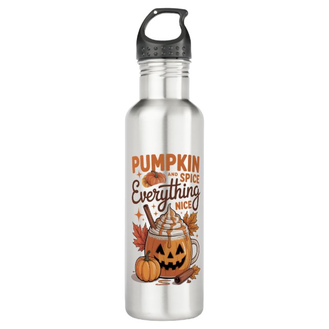 Botella De Agua Halloween con especias de calabaza (Anverso)