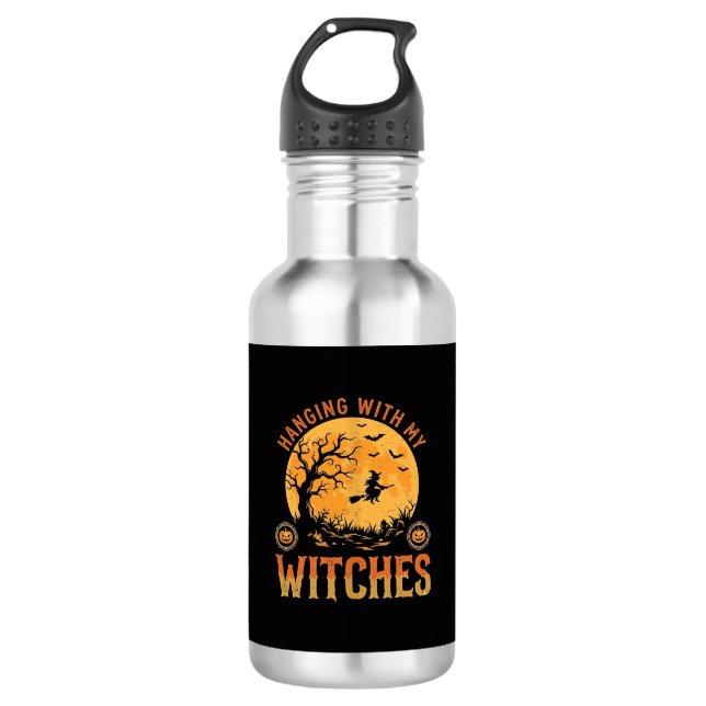 Botella De Agua Halloween con mis brujas (Anverso)