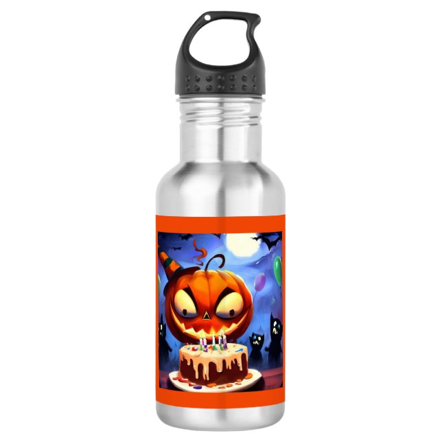 Botella De Agua Halloween - Cumpleaños 3 (Anverso)
