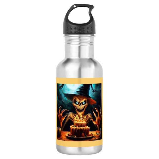 Botella De Agua Halloween - Cumpleaños 6 (Anverso)