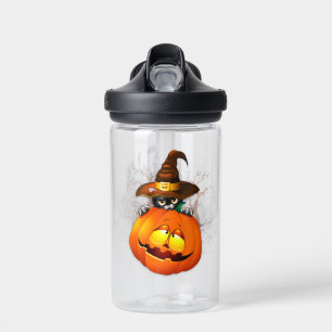 Botella De Agua Halloween Curte Kitty Witch and Pumpkin Friend