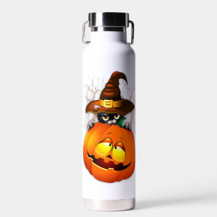 Botella De Agua Halloween Curte Kitty Witch and Pumpkin Friend