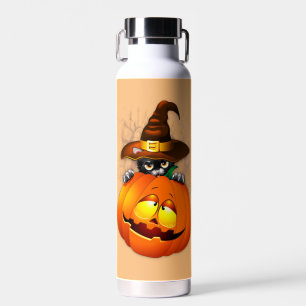 Botella De Agua Halloween Curte Kitty Witch and Pumpkin Friend