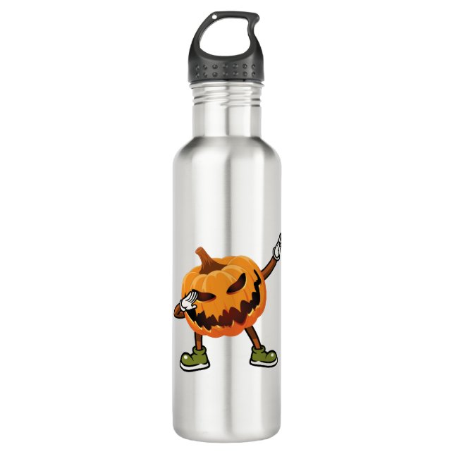 Botella De Agua Halloween Dabbing Jack O Lantern Pumpkin Halloween (Anverso)
