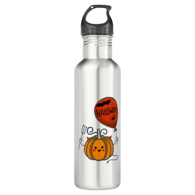 Botella De Agua Halloween de calabaza (Anverso)