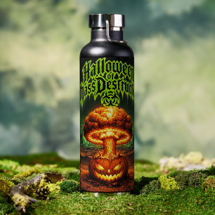 Botella De Agua Halloween de Destrucción Masiva Calabaza Radioacti