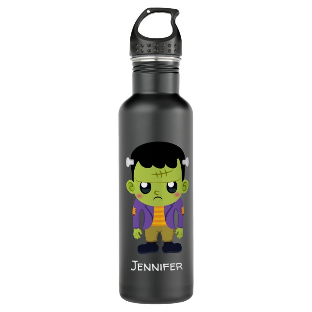 Botella De Agua Halloween de Monstruo Frankenstein Verde (Anverso)