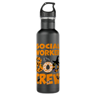 Botella De Agua Halloween del trabajador social Boo Crew